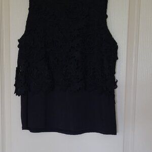 Black Tank With Lace Overlay
